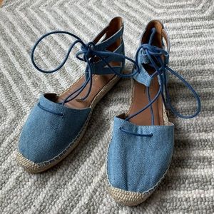 Aquazzura Espadrilles Blue Denim Belgravia Size 38